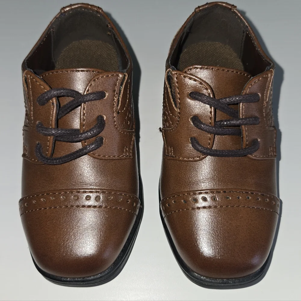 Stafford Brown Leather Toddler Dress Shoes Size 5